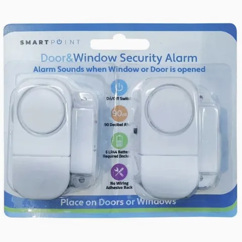 2 Pack Smart Point Security Window and Door Alarms Batteries Included NEW
