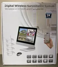 Wireless Security Camera System with 10.1" Monitor, 4PCS 3MP/2K HD Cameras | 2-W