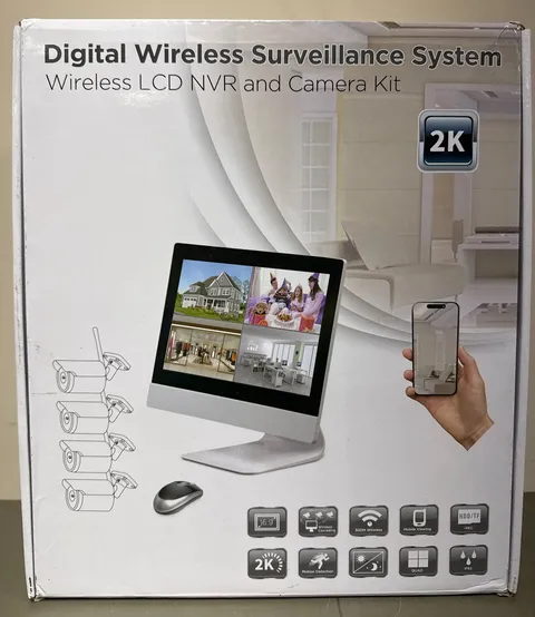 Wireless Security Camera System with 10.1" Monitor, 4PCS 3MP/2K HD Cameras | 2-W