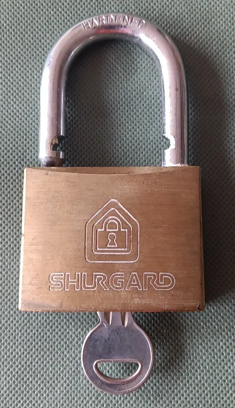 Vintage Shurgard Security Lock Padlock Stainless with Key Heavyweight