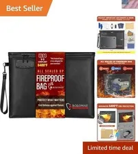 Versatile 14.5'' Fireproof Zipper Bag with Lock | Safeguard Valuables Safely