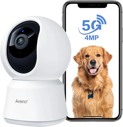 4MP Pet Camera 5G WiFi 6 Indoor Security Camera Pan Tilt Auto Tracking Night...