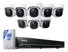 Reolink 16CH NVR 4K 8MP PoE Outdoor Security Camera System Audio 4TB RLK16-800D8