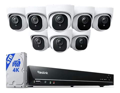 Reolink 16CH NVR 4K 8MP PoE Outdoor Security Camera System Audio 4TB RLK16-800D8