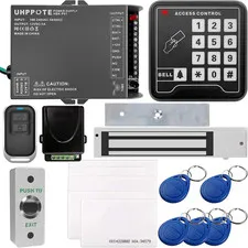 Door Access Control Keypad System 600Lb Electric Magnetic Lock Kit with Remote C