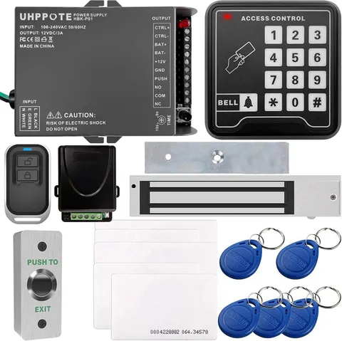 Door Access Control Keypad System 600Lb Electric Magnetic Lock Kit with Remote C
