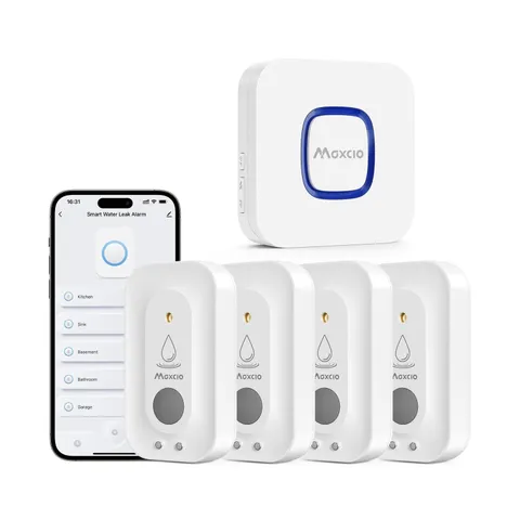 MAXCIO Wi-Fi Water Leak Detector 4 Pack, Smart Water Sensor with 11... Fast Ship