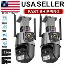 2PCS Camara De Seguridad Inalambricas Para Exterior Con Vision Nocturna y Audio