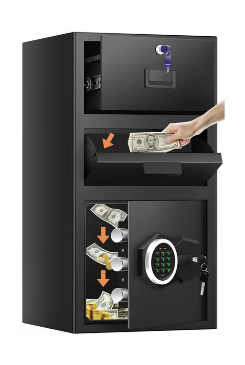 5.6 Cuft Large Drop Safe Box for Business, Anti-theft Money Safe with Quick P...