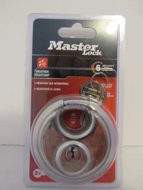 Master Lock 40KAD Discus Padlock Weather Resistant Stainless Steel Shrouded