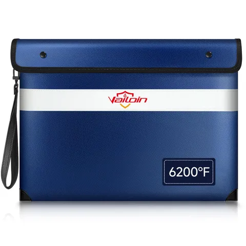 Fire Proof Bag with Water Resistant Zipper（13.9"x10.6"）,6200°F Heat Insulated...