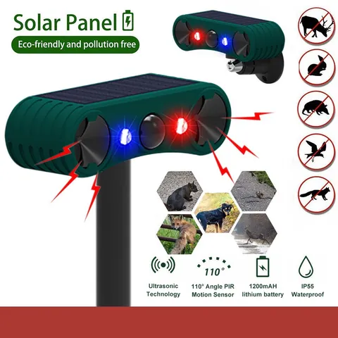 NEW 4 Modes Solar Outdoor Motion Sensor Alarm-129db Loud Siren Lamp Noise Maker