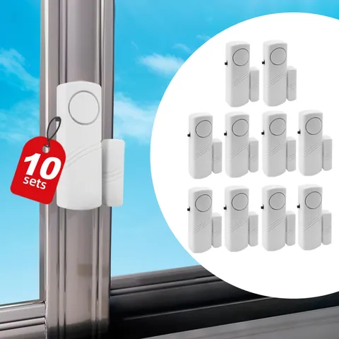 95dB Loud Security Sensor 10 Pack Wireless Magnetic Door Window Alarm
