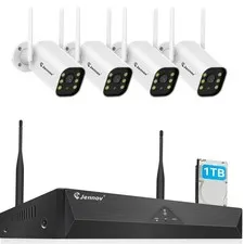JENNOV 5MP WiFi Home Security Camera System 10CH Outdoor 1TB HDD NVR Kit