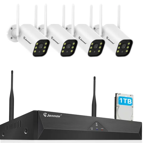 JENNOV 5MP WiFi Home Security Camera System 10CH Outdoor 1TB HDD NVR Kit