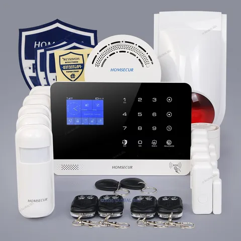 HOMSECUR WiFi 4G GSM Smart Home Alarm Kit PIR Door Sensor Siren Security System