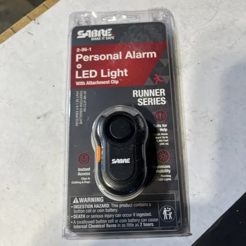 Sabre Personal Alarm with Clip & LED Light Runners Series