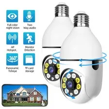 Security Camera Wireless WiFi Light Bulb, 1080P HD, Night Vision, Two-Way