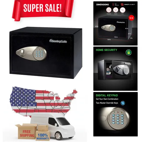 Secure Your Valuables: Medium Digital Safe with Bolt Down Kit - 8.7 x 13.8 IN