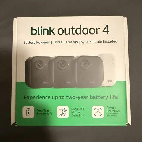 Blink Outdoor 4 Wireless Battery Security Cameras 3-Cam Kit, Sync Module, Black