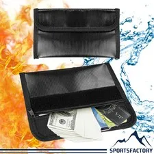 2000°F Fireproof Document Bag Envelope Waterproof Pouch Cash Money Safe Storage