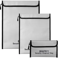 Fireproof Waterproof Document Bag 2000℉ A4 A5 Holder Cash Passport Laptop