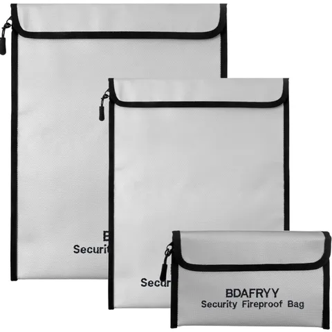 Fireproof Waterproof Document Bag 2000℉ A4 A5 Holder Cash Passport Laptop