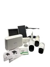 Arlo Pro Camera System Lot W/ Base Station, Solar Panels, And Extras