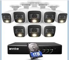 Annke 5MP lite 8CH 1TB 5-in-1 Wired Security Camera System - Black -...