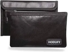 2 PACK Small Fireproof Document Bag Money Bag for Cash with Waterproof Zipper