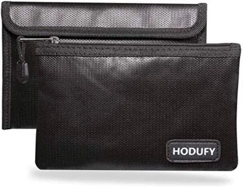 2 PACK Small Fireproof Document Bag Money Bag for Cash with Waterproof Zipper