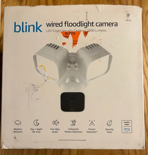 Blink Wired Floodlight Camera 2600 Lumens HD Security Camera Open Box