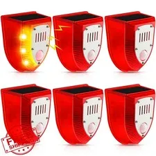 Qualirey 6 Pcs Solar Dog Sound Alarm