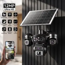 12MP 4K Camara De Seguridad Solar Inalambricas Para Exterior Con Vision Nocturna