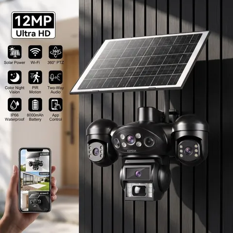 12MP 4K Camara De Seguridad Solar Inalambricas Para Exterior Con Vision Nocturna