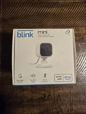 Blink Mini Compact indoor plug-in smart security camera 1080p HD, New