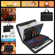 Fireproof Document Organizer Folio with Lock - 13 Pocket Accordion File, Portabl