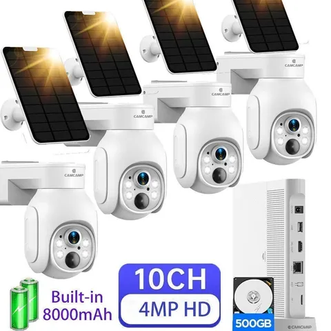Wireless Security Camera System with Solar Panel Outdoor Wifi Night Vision Cam