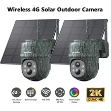 2Pack Wansview 4G LTE Cellular Solar Security Camera Outdoor No WiFi Wireless