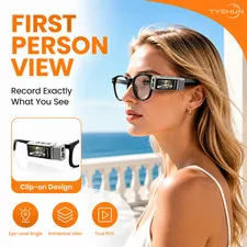 1080P Glasses Clip Camera Hands Free Wearable Mini Camera up to 3 Hour Recording