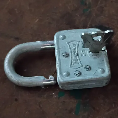 Master Lock 55 Silver Steel Keyed Padlock, Standard Security, 1 Key