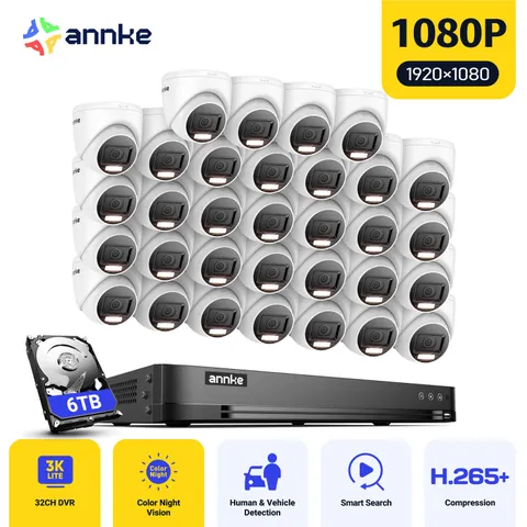 ANNKE 3K Lite 32CH DVR 1080P Color Security Camera System Human Detection CCTV
