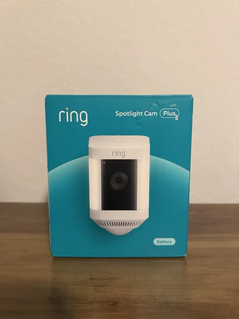 Ring - Spotlight Cam Plus Outdoor/Indoor Wireless 1080p Battery Camera - White