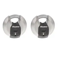 Heavy Duty Outdoor Shrouded Padlock with Key, 2-3/4 In. Wide, 2 Pack