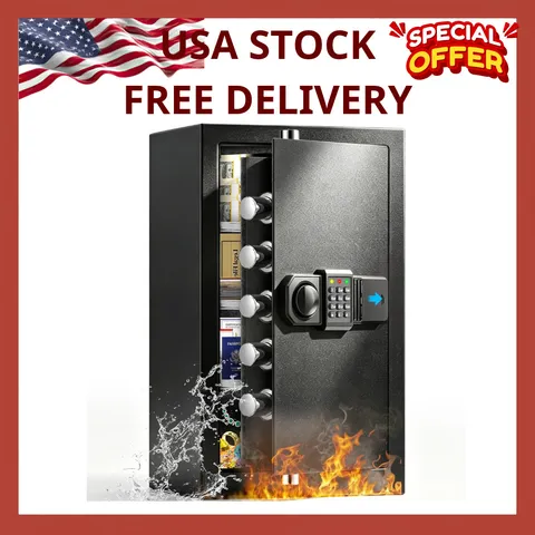 Large Fireproof Waterproof Safe | 6.5 Cuft, 1800°F Protection, Anti-Theft Alarm