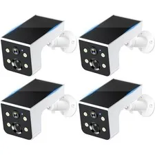 Solar Camera Outdoor Wireless 4 Pack - 2K HD, AI Motion Detection, Easy Setup...