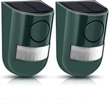 Waterproof Solar Sound & Light Alarm 6 LEDs 129dB 2-Pack