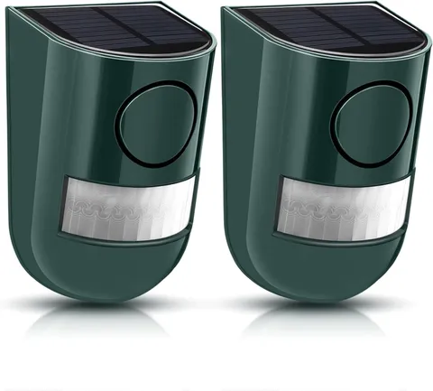 Waterproof Solar Sound & Light Alarm 6 LEDs 129dB 2-Pack