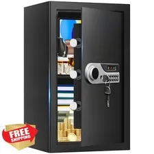 AONBNOCT 3.3 Cuft Home Safe Fireproof Digital Keypad Key