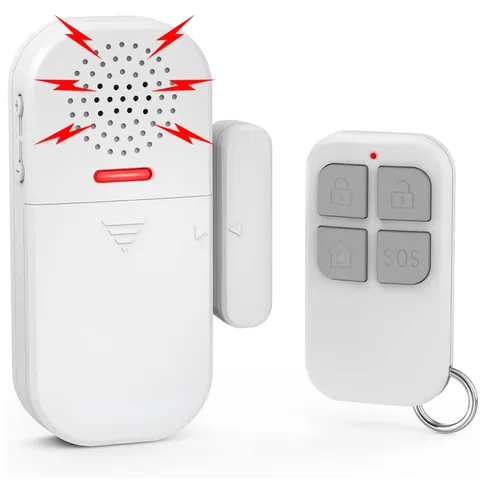 Wireless Door Alarms for Home Security with Remote, 130dB Door and Window 